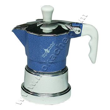 Caffettiera Top Moka Top azzurro argento 1 tazza