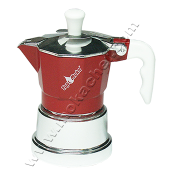 Caffettiera Top Moka Top rossa argento 1 tazza