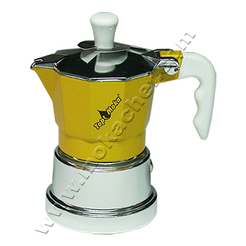 Caffettiera Top Moka Top gialla argento 2 tazze