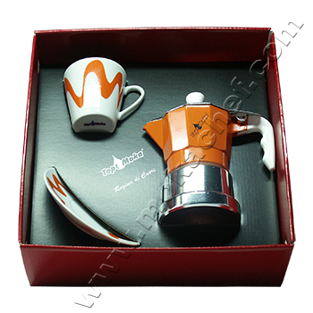 Confezione caffettiera Top Moka Top 1 tazza arancione