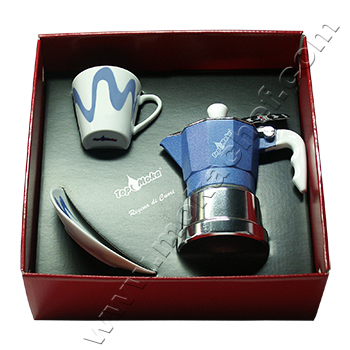 Confezione caffettiera Top Moka Top 1 tazza azzurra