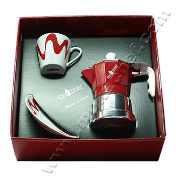 Confezione caffettiera Top Moka Top 1 tazza rossa