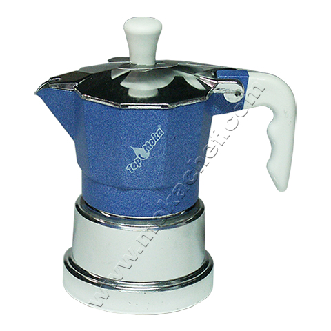 caffettiera top moka top azzurra argento