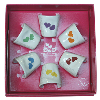 Confezione regalo Bicchierini Cuori colori misti