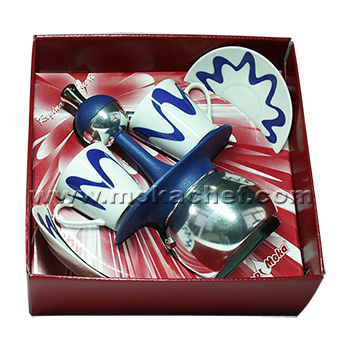 Confezione regalo caffettiera Top Moka America blu