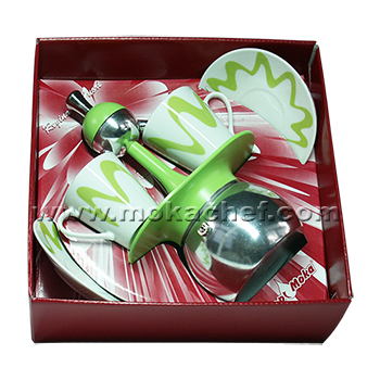 Confezione regalo caffettiera Top Moka America verde