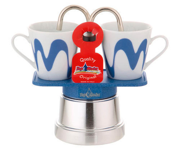 top moka mini 2 tazze azzurra argento