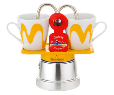 top moka mini 2 tazze gialla argento