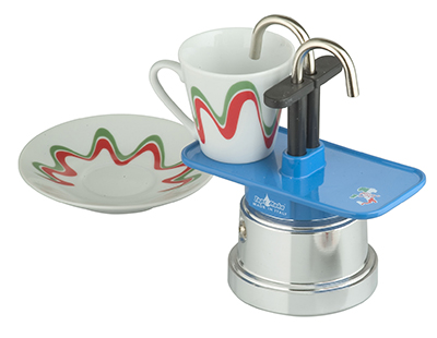 caffettiera mini 2 tazze tricolore