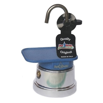 caffettiera top moka mini 1 tazza azzurro argento