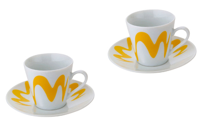 coppia tazzine goccioline gialle