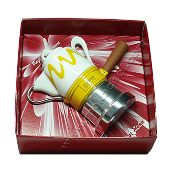 Confezione regalo caffettiera Top Moka Goccia gialla