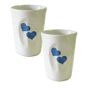 Set 2 Mug Cuori azzurri