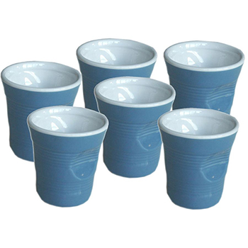 Set 6 bicchieri Top Moka azzurri accartocciati