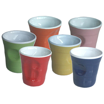 Set 6 bicchieri accartocciati Top Moka colori misti