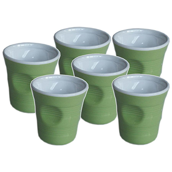Set 6 bicchieri Top Moka verdi accartocciati