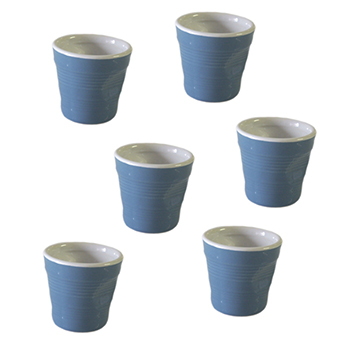 Set 6 bicchierini azzurri accartocciati Top Moka